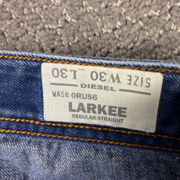 Diesel Larkee Jeans Men's 30 x 30 Fits 32 x 30 Blue Regular Straight ORUS6 - Picture 7 of 13